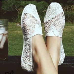 TOMs Natural Moroccan Crochet Flats